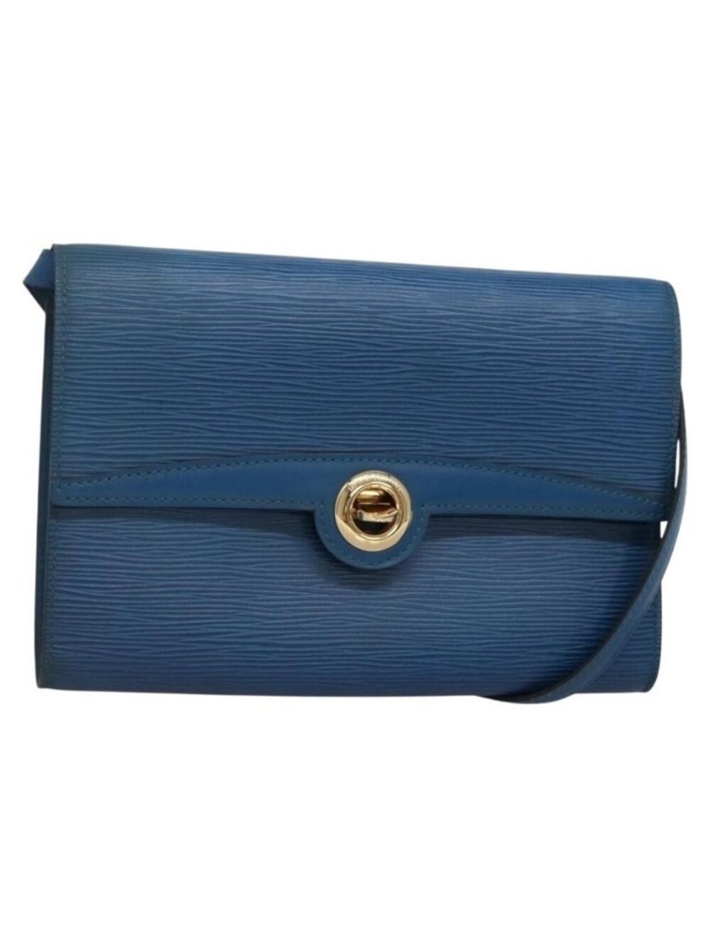 Authentic LOUIS VUITTON Epi Pochette Arche Shoulder Bag Blue M52575 LV